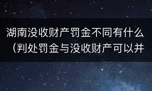 湖南没收财产罚金不同有什么（判处罚金与没收财产可以并罚吗）