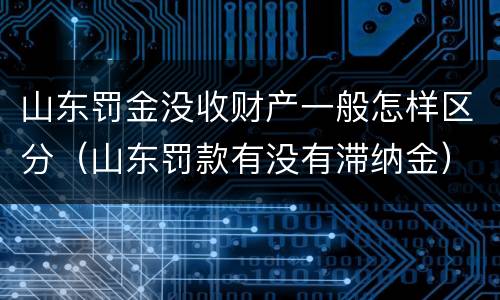 山东罚金没收财产一般怎样区分（山东罚款有没有滞纳金）