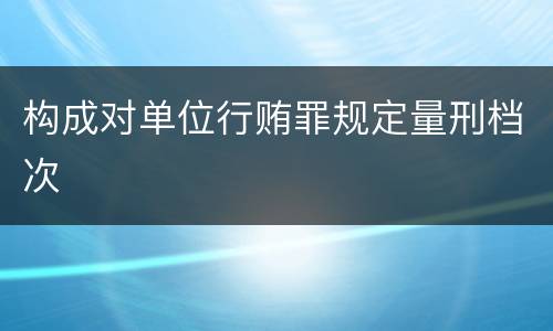 构成对单位行贿罪规定量刑档次