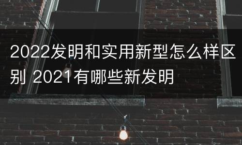 2022发明和实用新型怎么样区别 2021有哪些新发明