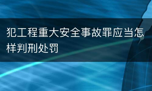 犯工程重大安全事故罪应当怎样判刑处罚