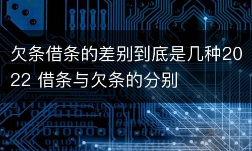 欠条借条的差别到底是几种2022 借条与欠条的分别