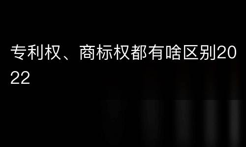 专利权、商标权都有啥区别2022