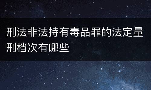 刑法非法持有毒品罪的法定量刑档次有哪些