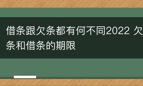 借条跟欠条都有何不同2022 欠条和借条的期限