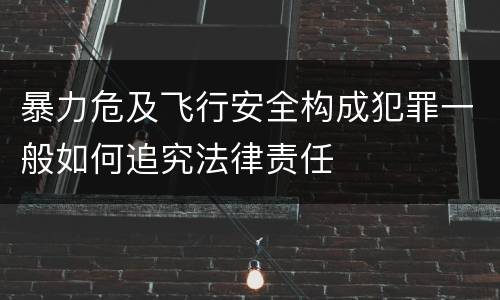 暴力危及飞行安全构成犯罪一般如何追究法律责任