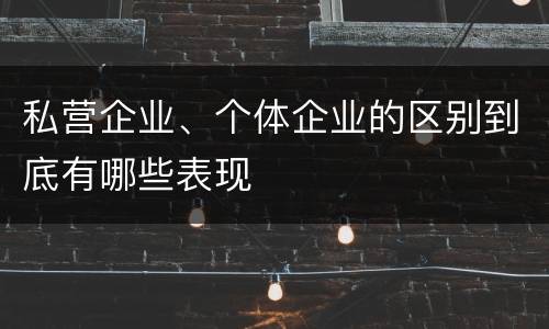 私营企业、个体企业的区别到底有哪些表现