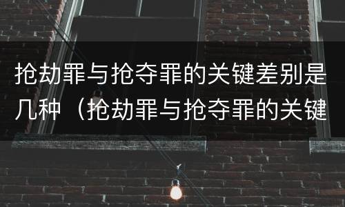 抢劫罪与抢夺罪的关键差别是几种（抢劫罪与抢夺罪的关键差别是几种形态）