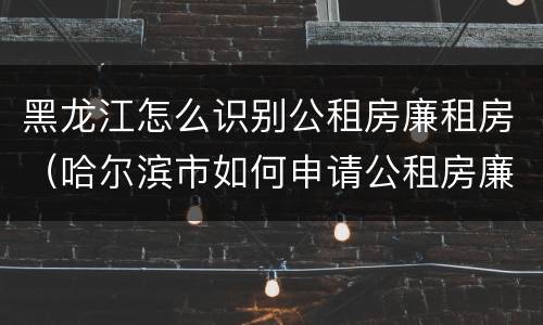 黑龙江怎么识别公租房廉租房（哈尔滨市如何申请公租房廉租房）