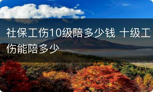 社保工伤10级陪多少钱 十级工伤能陪多少