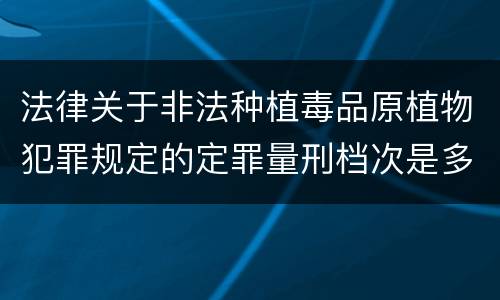 法律关于非法种植毒品原植物犯罪规定的定罪量刑档次是多少