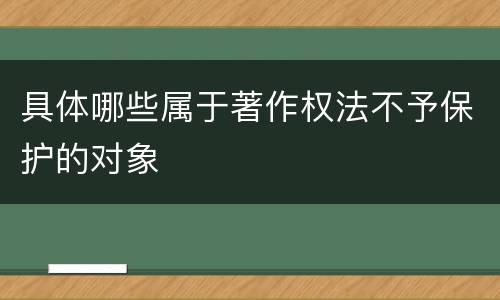 具体哪些属于著作权法不予保护的对象