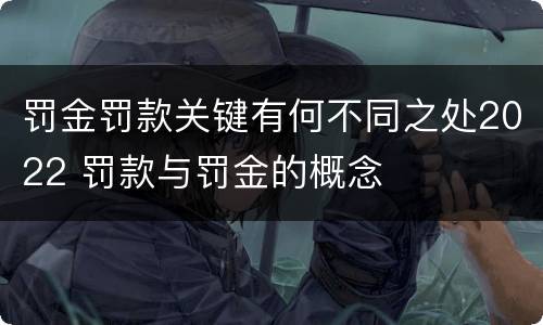 罚金罚款关键有何不同之处2022 罚款与罚金的概念