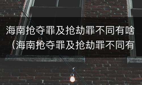 海南抢夺罪及抢劫罪不同有啥（海南抢夺罪及抢劫罪不同有啥区别）