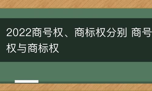 2022商号权、商标权分别 商号权与商标权