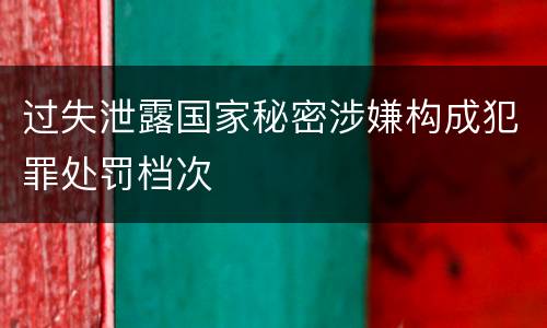 过失泄露国家秘密涉嫌构成犯罪处罚档次