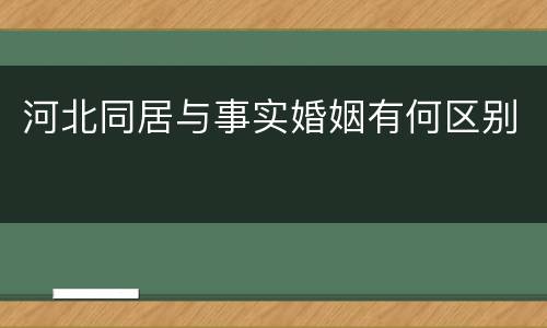 河北同居与事实婚姻有何区别