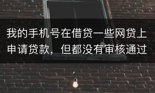 我的手机号在借贷一些网贷上申请贷款，但都没有审核通过，但是绑定了我的身份证和银行