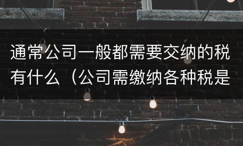 通常公司一般都需要交纳的税有什么（公司需缴纳各种税是哪些）