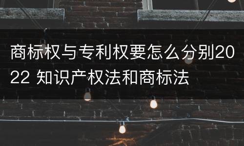 商标权与专利权要怎么分别2022 知识产权法和商标法