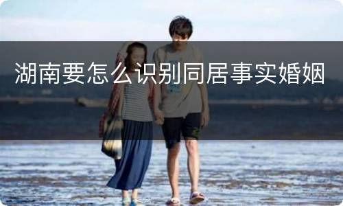 湖南要怎么识别同居事实婚姻