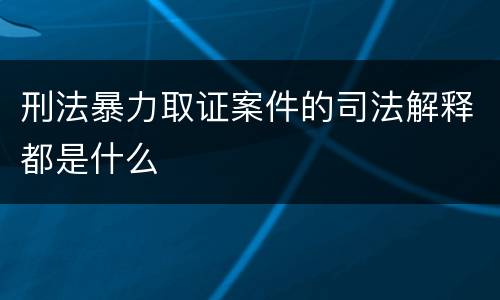 刑法暴力取证案件的司法解释都是什么