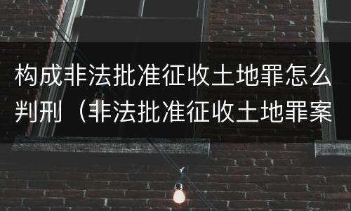 构成非法批准征收土地罪怎么判刑（非法批准征收土地罪案例）