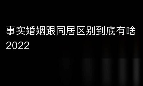 事实婚姻跟同居区别到底有啥2022