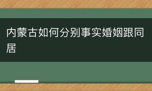 内蒙古如何分别事实婚姻跟同居