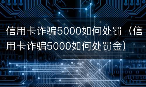 信用卡诈骗5000如何处罚（信用卡诈骗5000如何处罚金）