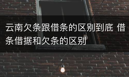 云南欠条跟借条的区别到底 借条借据和欠条的区别