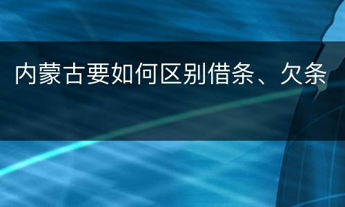 内蒙古要如何区别借条、欠条