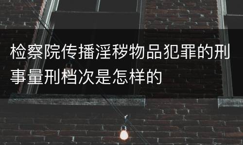 检察院传播淫秽物品犯罪的刑事量刑档次是怎样的