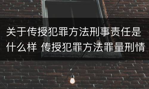 关于传授犯罪方法刑事责任是什么样 传授犯罪方法罪量刑情节严重