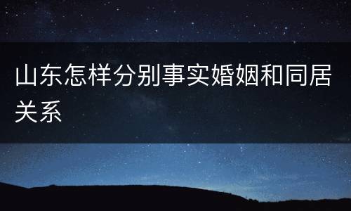 山东怎样分别事实婚姻和同居关系