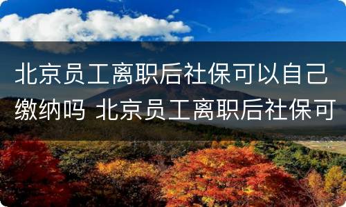 北京员工离职后社保可以自己缴纳吗 北京员工离职后社保可以自己缴纳吗