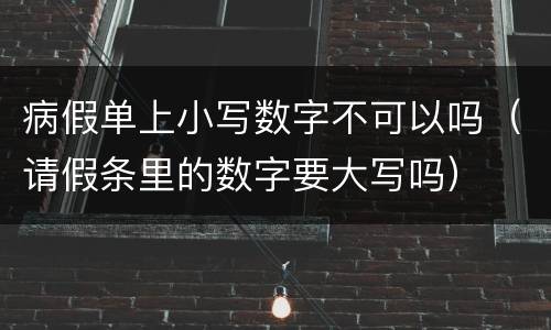 病假单上小写数字不可以吗（请假条里的数字要大写吗）