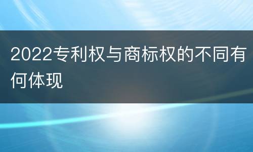 2022专利权与商标权的不同有何体现