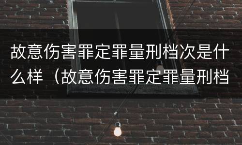 故意伤害罪定罪量刑档次是什么样（故意伤害罪定罪量刑档次是什么样的）