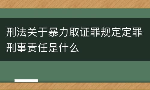 刑法关于暴力取证罪规定定罪刑事责任是什么