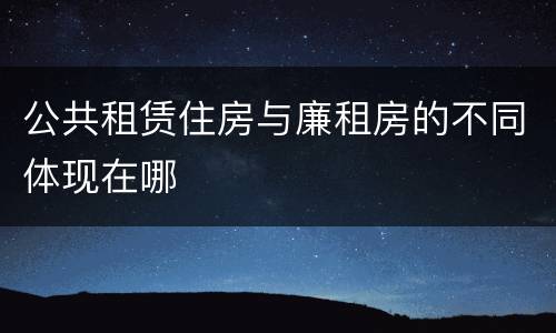 公共租赁住房与廉租房的不同体现在哪