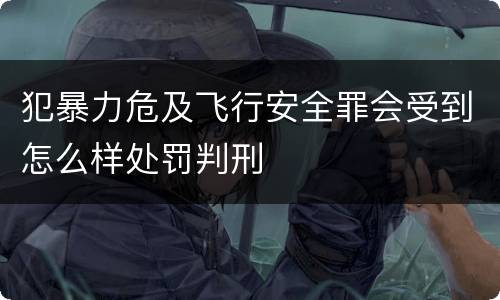 犯暴力危及飞行安全罪会受到怎么样处罚判刑