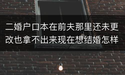 二婚户口本在前夫那里还未更改也拿不出来现在想结婚怎样去办手续