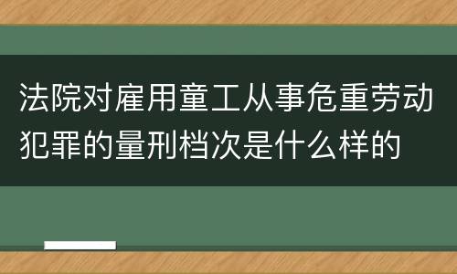 法院对雇用童工从事危重劳动犯罪的量刑档次是什么样的