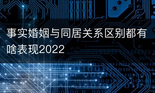 事实婚姻与同居关系区别都有啥表现2022