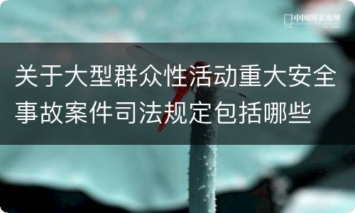 关于大型群众性活动重大安全事故案件司法规定包括哪些