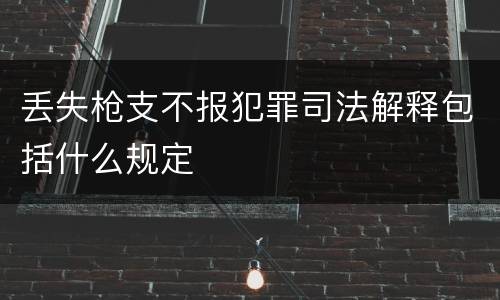 丢失枪支不报犯罪司法解释包括什么规定