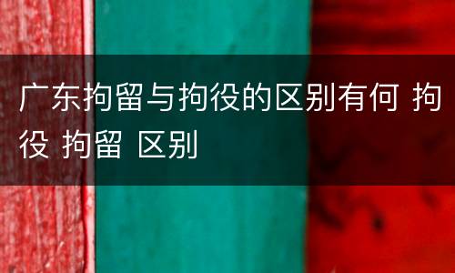 广东拘留与拘役的区别有何 拘役 拘留 区别