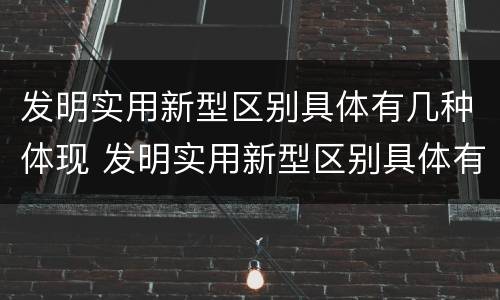 发明实用新型区别具体有几种体现 发明实用新型区别具体有几种体现方式