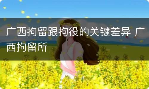 广西拘留跟拘役的关键差异 广西拘留所